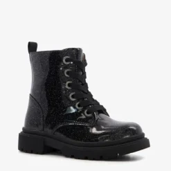 Stap Leren meisjes veterboots zwart Outlet