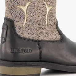 Braqeez Leren meisjes western boots zwart New