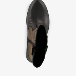 Braqeez Leren meisjes western boots zwart goud New