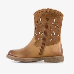 Groot Leren meisjes western boots cognac