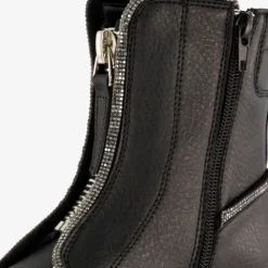 Blue Box Meisjes biker boots met strass steentjes zwart