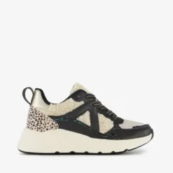 Blue Box Meisjes dad sneakers met teddy inzet beige zwart