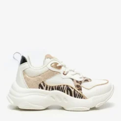 Blue Box Meisjes dad sneakers met tijgerprint New