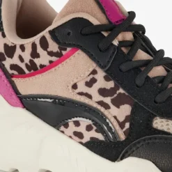 Blue Box Meisjes dad sneakers met panterprint details beige zwart Outlet