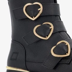 Blue Box Meisjes enkellaarsjes met hartjes gespen zwart Best