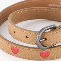 Scapino Meisjes riem met hartjes bruin New