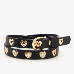 Scapino Meisjes riem zwart met hartjes New