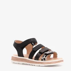 Blue Box Meisjes sandalen met luipaardprint zwart Clearance
