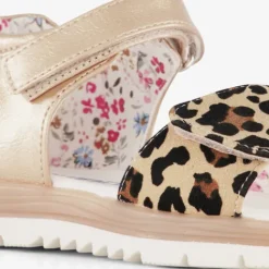 Blue Box Meisjes sandalen met panterprint goud Sale