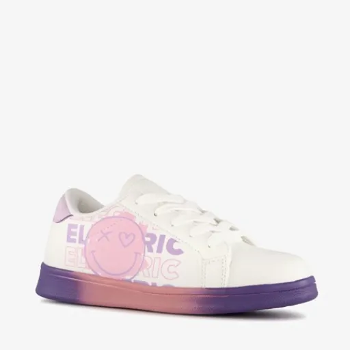 Blue Box Meisjes sneakers met smiley wit pastel