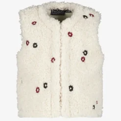 TwoDay Meisjes teddy gilet met bloemetjes wit Online