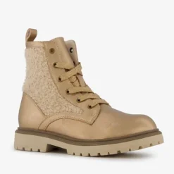 Blue Box Meisjes teddy veterboots beige Online