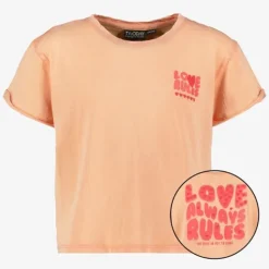 TwoDay Meisjes T-shirt met backprint zalmroze Outlet