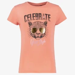 TwoDay Meisjes T-shirt met panter en zonnebril Hot