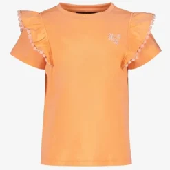 TwoDay Meisjes T-shirt met ruches koraal Sale
