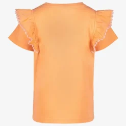 TwoDay Meisjes T-shirt met ruches koraal Sale