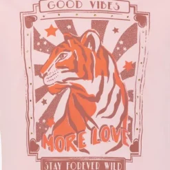 TwoDay Meisjes T-shirt met tijger roze Discount