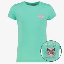 TwoDay Meisjes T-shirt met vlinder blauw