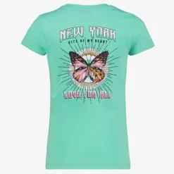 TwoDay Meisjes T-shirt met vlinder blauw