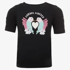 TwoDay Meisjes T-shirt zwart met vogeltjes Sale