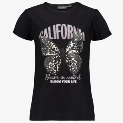 TwoDay Meisjes T-shirt zwart met vlinder Discount