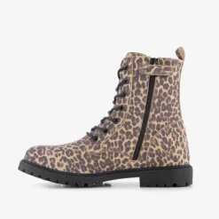 Blue Box Meisjes veterboots met panterprint bruin Online
