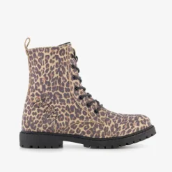 Blue Box Meisjes veterboots met panterprint bruin Online