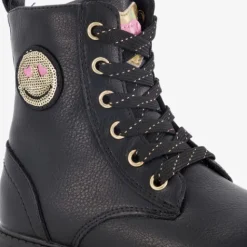 Blue Box Meisjes veterboots met smiley zwart Clearance