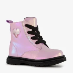 Blue Box Meisjes veterboots paars met hartje Clearance