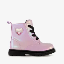 Blue Box Meisjes veterboots paars met hartje Clearance