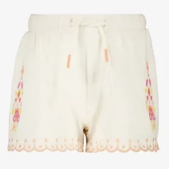 TwoDay Mousseline short met roze borduursels Discount