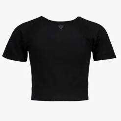 Osaga Naadloos cropped meisjes sport T-shirt zwart New