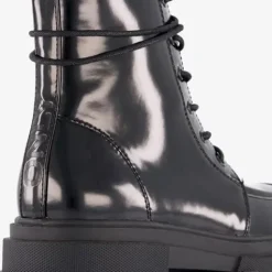 Only Shoes lak dames veterboots zwart Sale