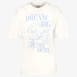 TwoDay Oversized dames T-shirt met print wit New