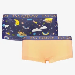 TwoDay 2-pack meisjes boxershorts geel blauw Outlet