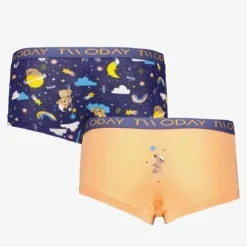 TwoDay 2-pack meisjes boxershorts geel blauw Outlet