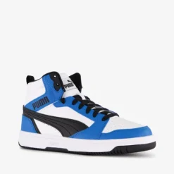 Puma Rebound V6 Mid hoge jongens sneakers blauw wit Discount