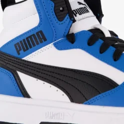 Puma Rebound V6 Mid hoge jongens sneakers blauw wit Discount