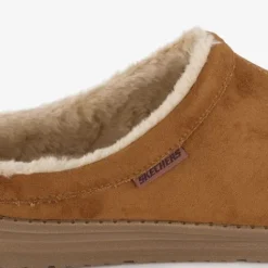 Skechers Relaxed Fit leren heren sloffen bruin Discount