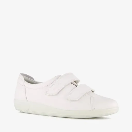 Ecco Soft 2.0 leren dames sneakers wit