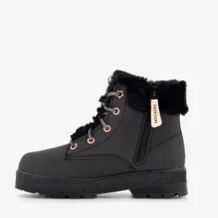 Skechers Street Glitz gevoerde veterboots zwart Sale