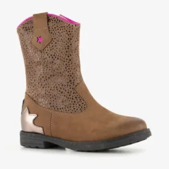 Stap Suède meisjes cowboy enkellaarsjes bruin