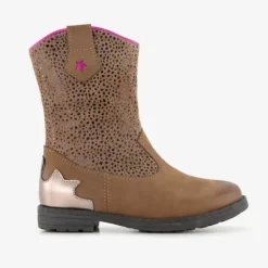 Stap Suède meisjes cowboy enkellaarsjes bruin