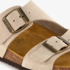 Hush Puppies Suede dames bio slippers beige