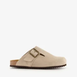 Hush Puppies Suede dames clogs taupe Discount