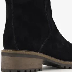 Hush Puppies Suede dames enkellaarsjes zwart New