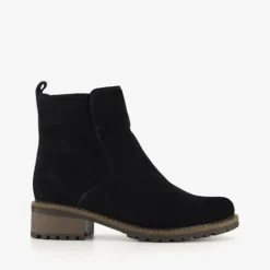 Hush Puppies Suede dames enkellaarsjes zwart New