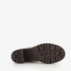 Harper Suede dames enkellaarsjes met hak beige Outlet