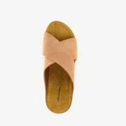Hush Puppies Suede dames slippers sleehak cognac Online
