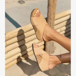 Hush Puppies Suede dames slippers sleehak cognac Online